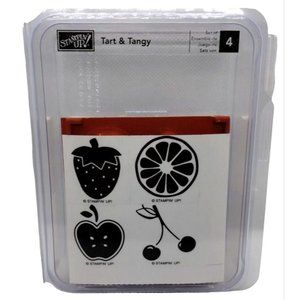 Stampin Up Tart and Tangy 4 Piece Rubber Stamp Kit Unmounted 2004 Fruit Retired